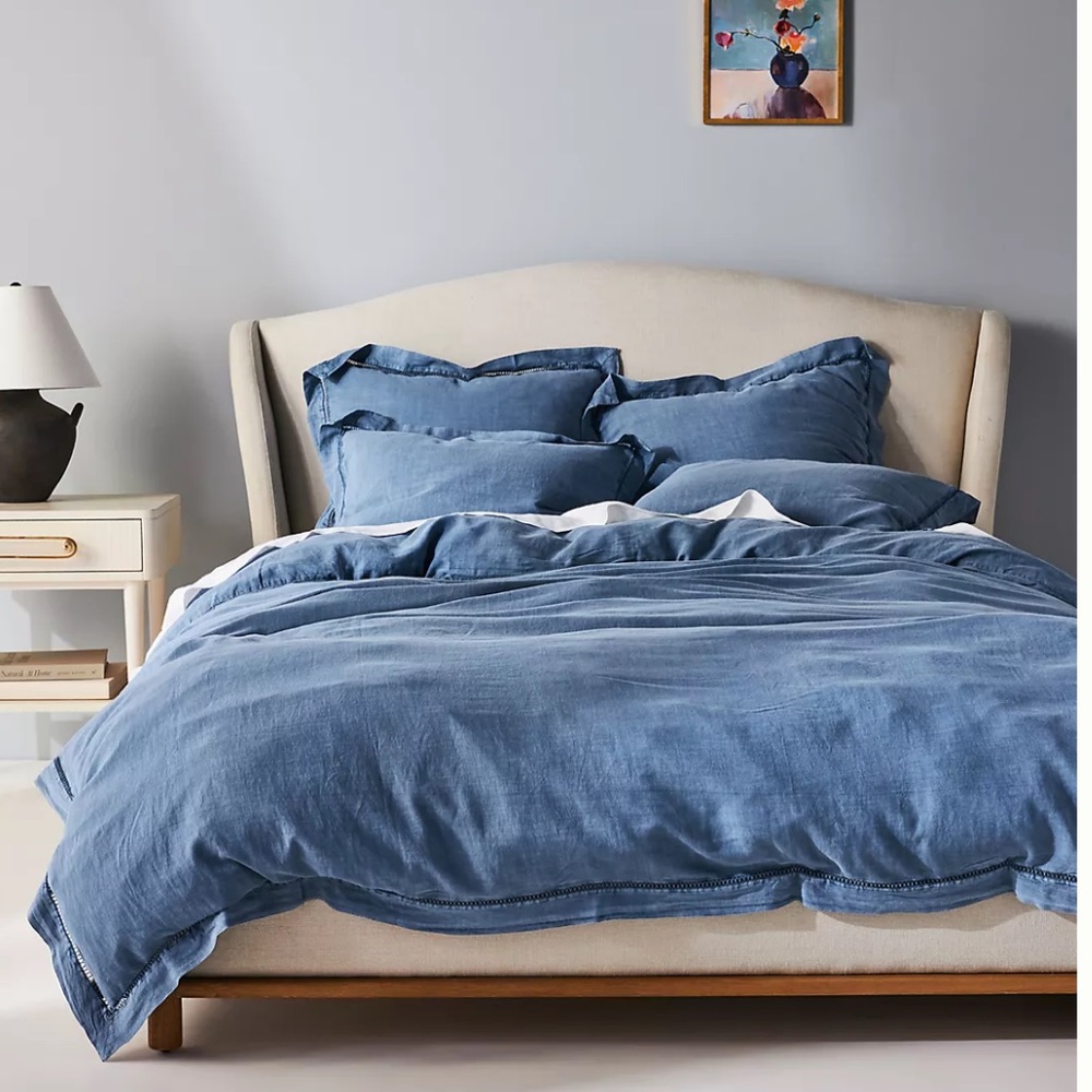 Anthropologie Tencel Linen Blend Duvet Cover